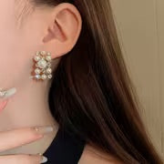 An Elegant Pearl Choker Necklace and Earrings Set